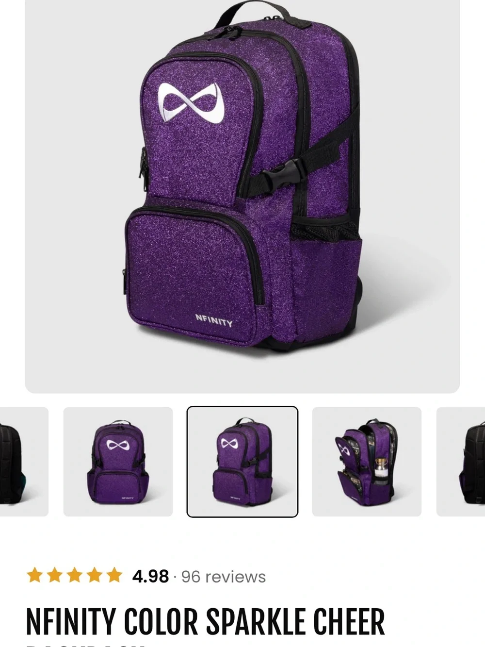 NFINITY COLOR SPARKLE CHEER BACKPACK